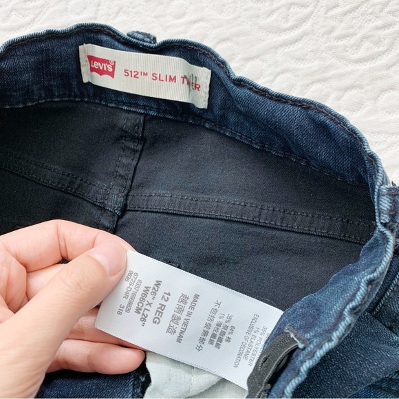 Levi's Kids 512 Slim Taper Jeans, Dark Wash (26"W x 26" L) - Picture 4 of 4